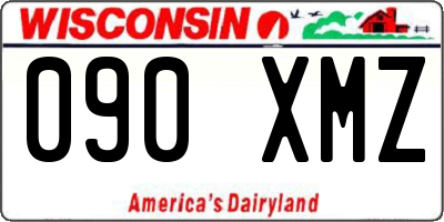 WI license plate 090XMZ