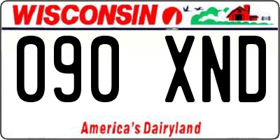 WI license plate 090XND