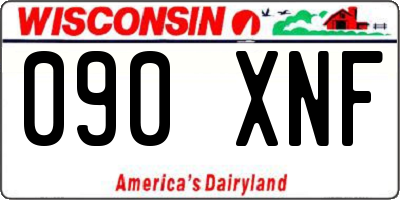 WI license plate 090XNF