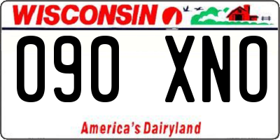 WI license plate 090XNO