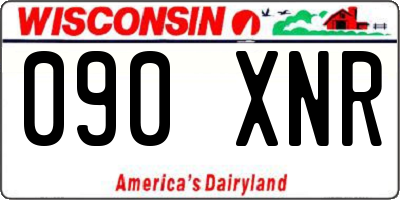 WI license plate 090XNR