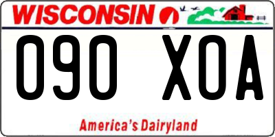 WI license plate 090XOA
