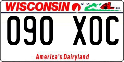 WI license plate 090XOC