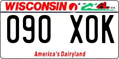 WI license plate 090XOK