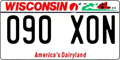 WI license plate 090XON