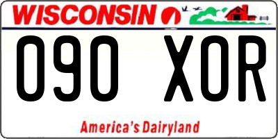 WI license plate 090XOR