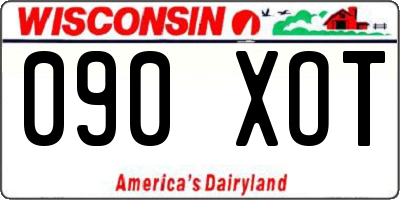 WI license plate 090XOT