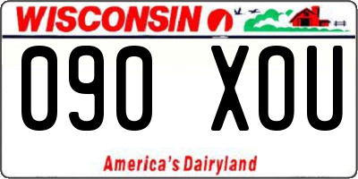 WI license plate 090XOU
