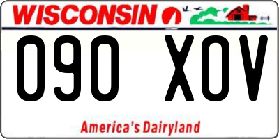 WI license plate 090XOV