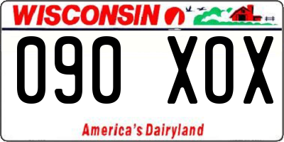 WI license plate 090XOX