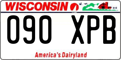 WI license plate 090XPB