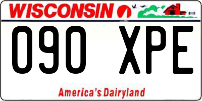 WI license plate 090XPE