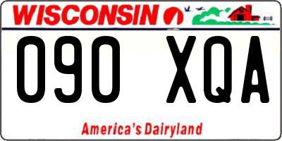 WI license plate 090XQA