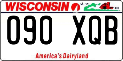 WI license plate 090XQB