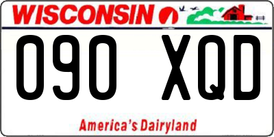 WI license plate 090XQD