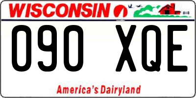 WI license plate 090XQE