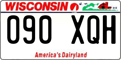 WI license plate 090XQH