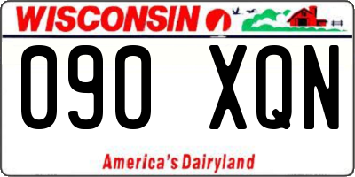 WI license plate 090XQN