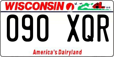 WI license plate 090XQR