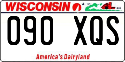 WI license plate 090XQS