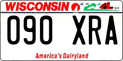 WI license plate 090XRA