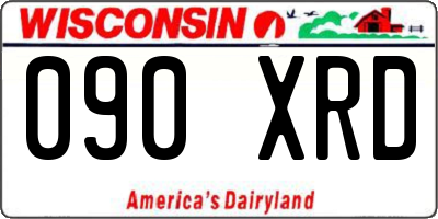 WI license plate 090XRD