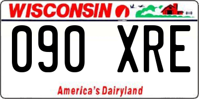 WI license plate 090XRE