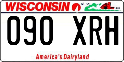 WI license plate 090XRH
