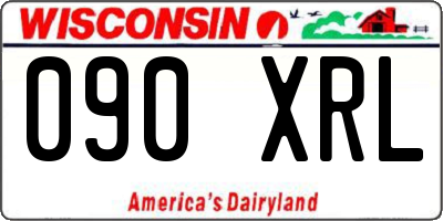 WI license plate 090XRL