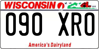 WI license plate 090XRO