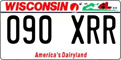 WI license plate 090XRR