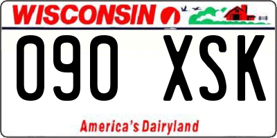 WI license plate 090XSK