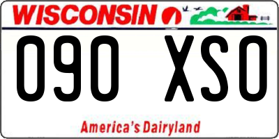 WI license plate 090XSO