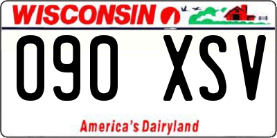 WI license plate 090XSV