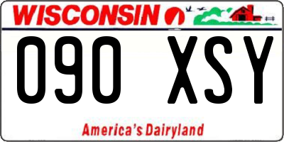 WI license plate 090XSY