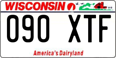 WI license plate 090XTF