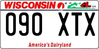 WI license plate 090XTX