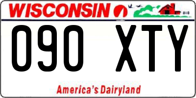 WI license plate 090XTY