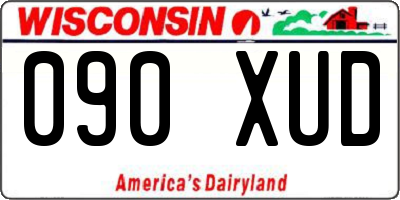 WI license plate 090XUD