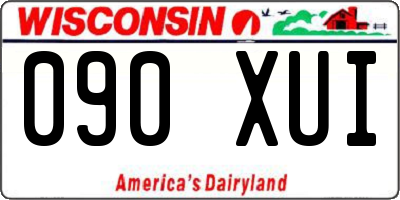 WI license plate 090XUI