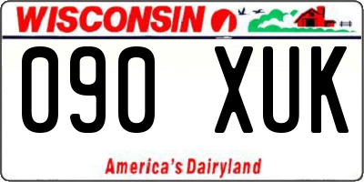 WI license plate 090XUK