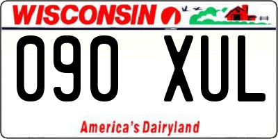 WI license plate 090XUL