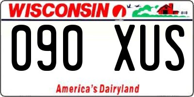 WI license plate 090XUS