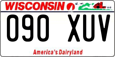 WI license plate 090XUV