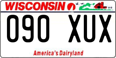 WI license plate 090XUX