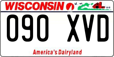 WI license plate 090XVD
