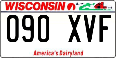 WI license plate 090XVF