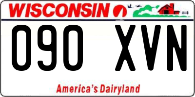 WI license plate 090XVN