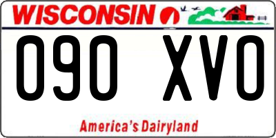 WI license plate 090XVO