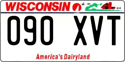 WI license plate 090XVT